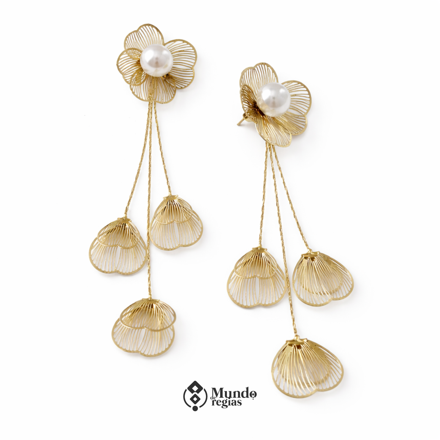 Aros Flor Perla Elegance