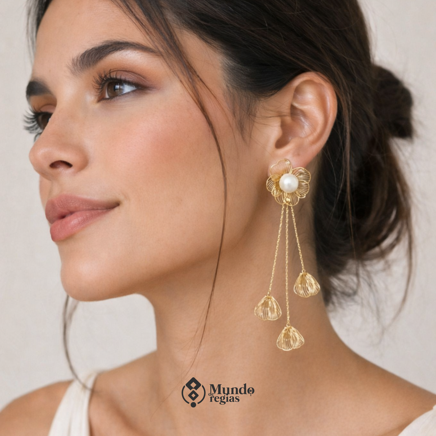 Aros Flor Perla Elegance