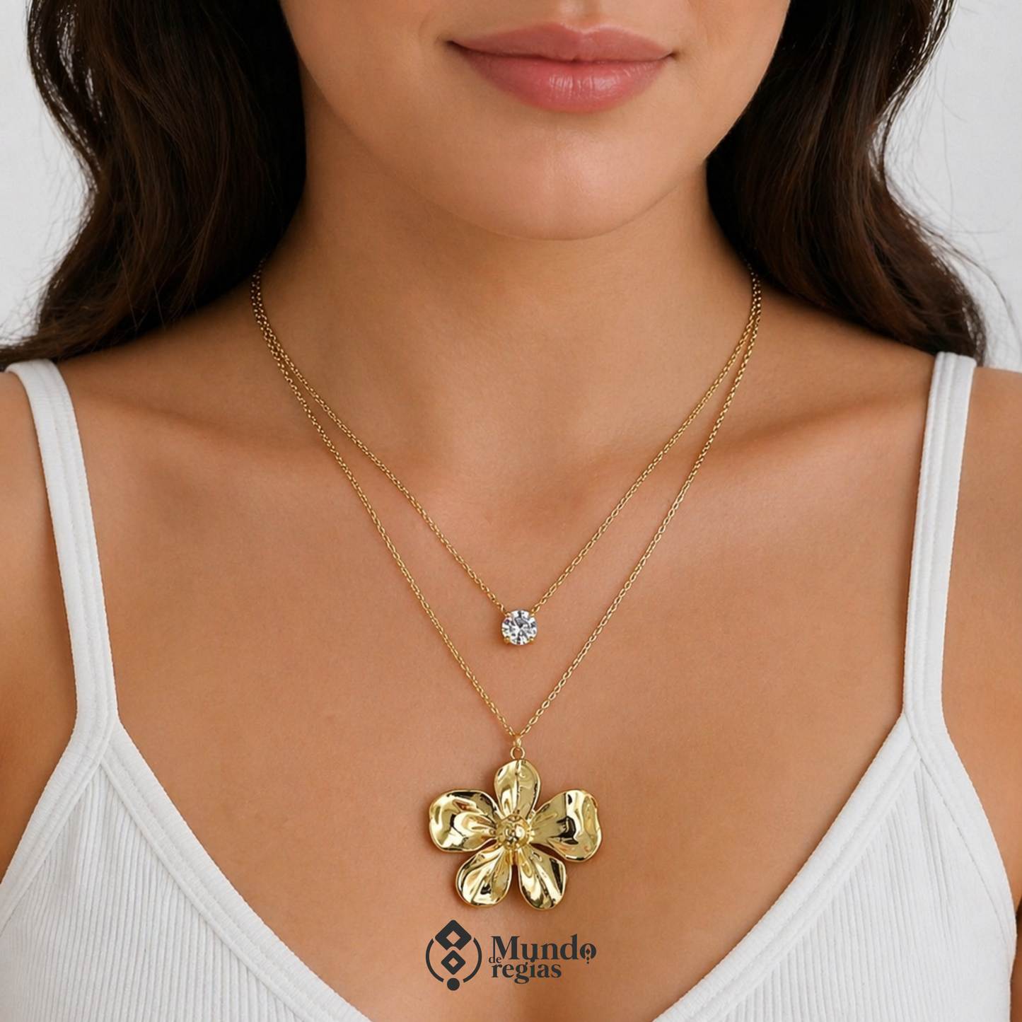 Collar Doble Flor Aura