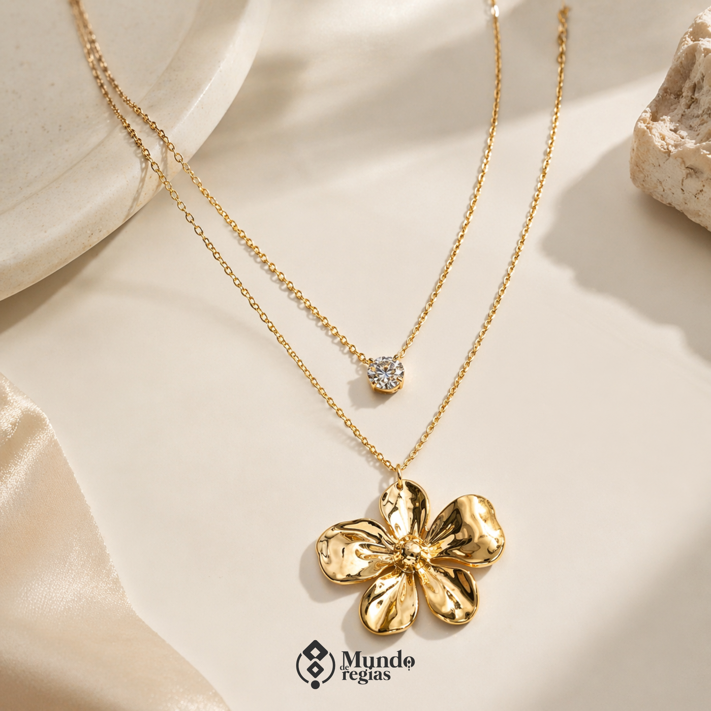 Collar Doble Flor Aura