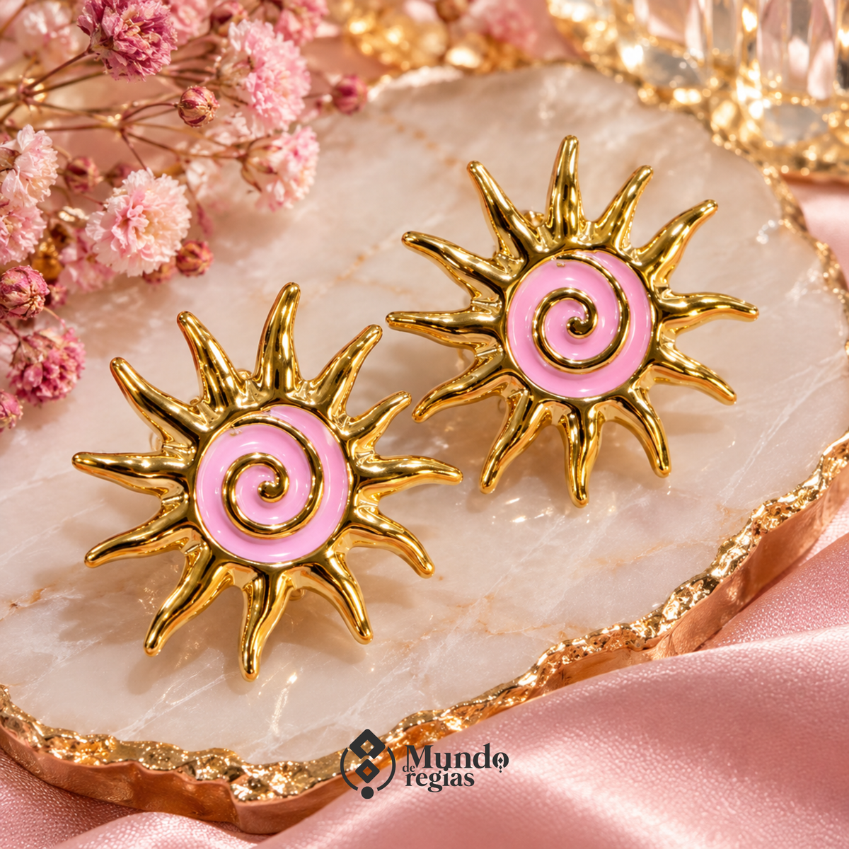 Aros Soleil Enchapado en Oro