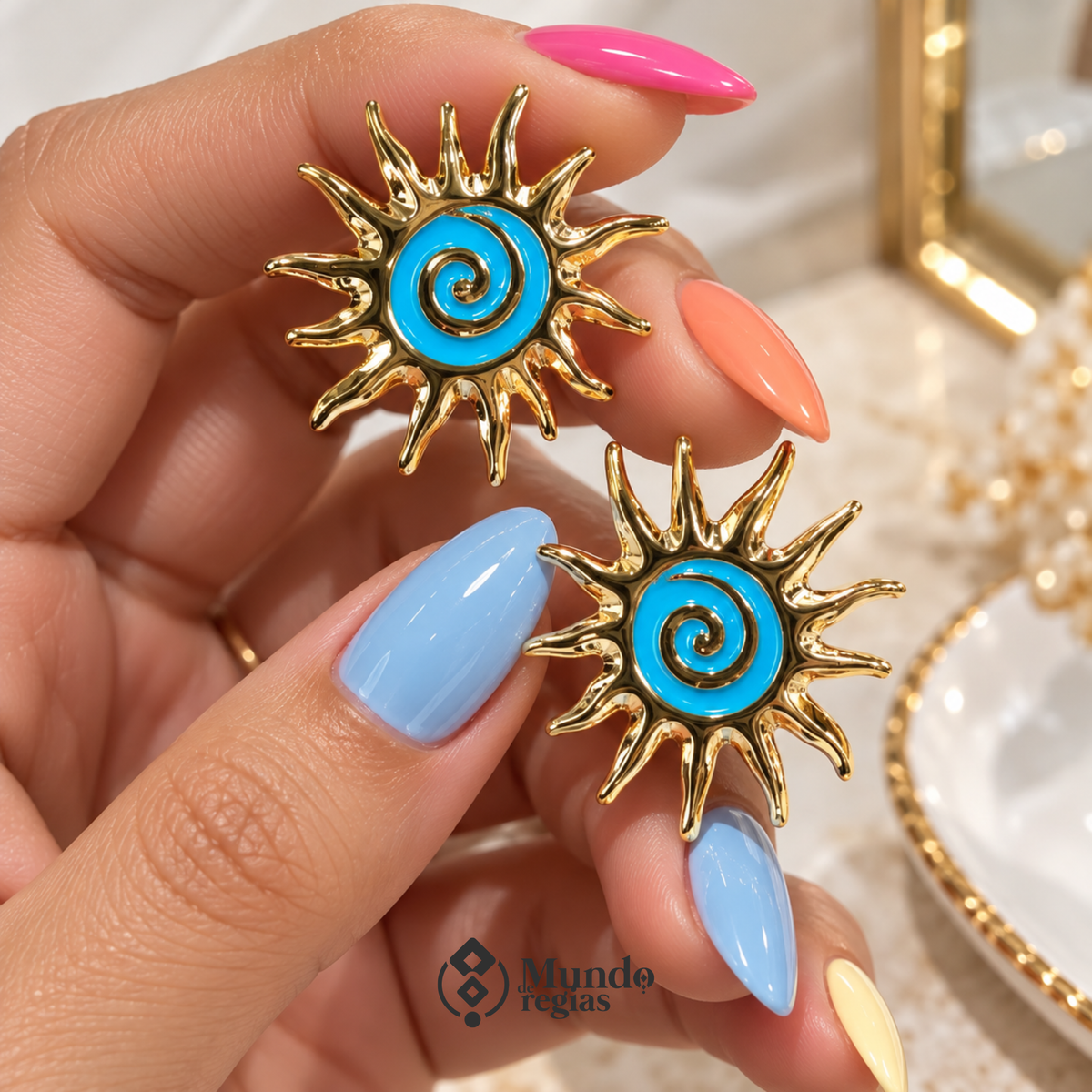 Aros Soleil Enchapado en Oro