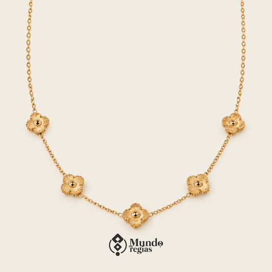 Collar Flores Encanto Enchapado en Oro