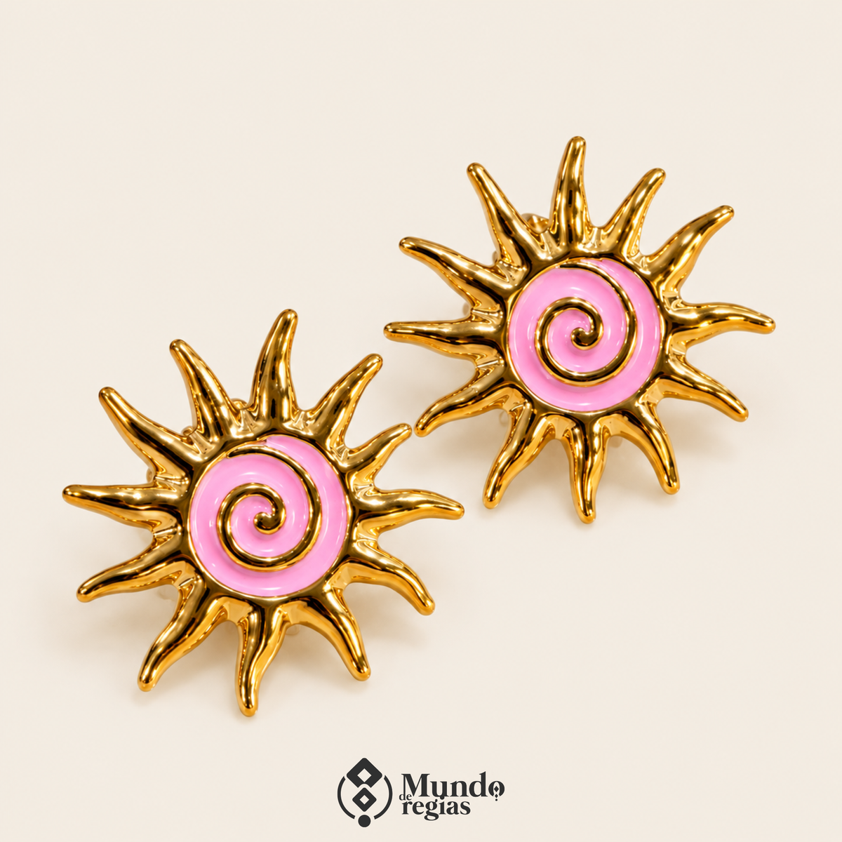 Aros Soleil Enchapado en Oro