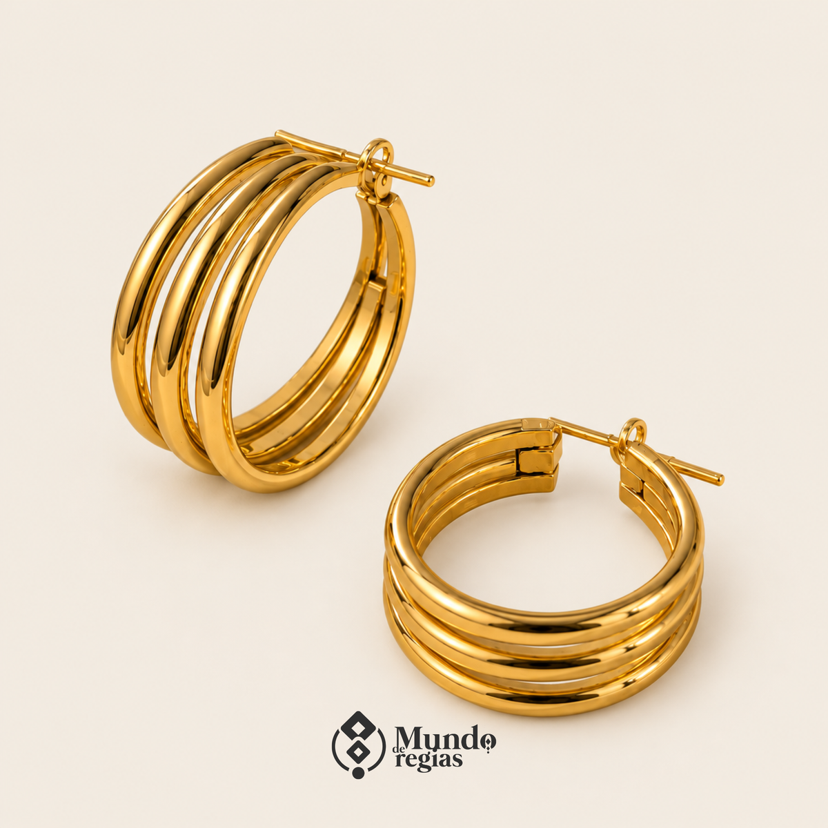 Aros Triples Chiara Enchapado en Oro