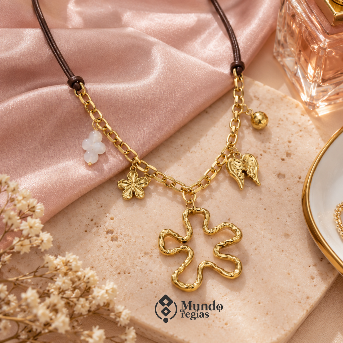 Collar Bloom Enchapado en Oro